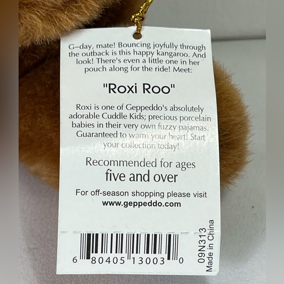 Geppeddo Cuddle Kids Roxy Roo 12”2003 Stuffed Animal Doll Toy Plush W/ Baby Joey - Picture 3 of 15